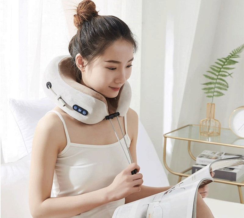 U Shaped Massage Pillow Neck Massage Device Electric Neck Massager Apparatus Shoulder Back Cervical Massager For Body Relaxation - AmberOcean 
