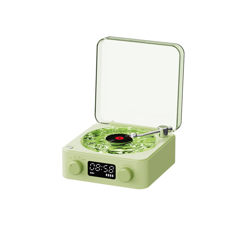 Retro Turntable Speaker Wireless Bluetooth-compatible 5.0 Vinyl Record Player Stereo Sound With White Noise RGB Projection Lamp Effect - AmberOcean 
