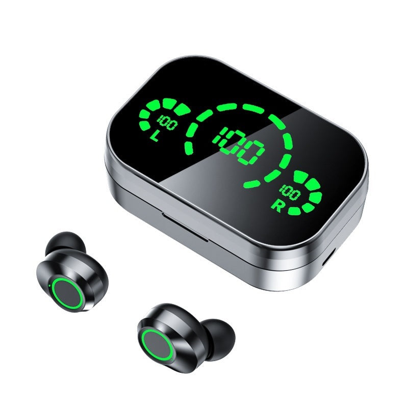 YD03 Wireless Bluetooth-compatible Headset TWS Large Screen Smart Digital Display In Ear Breathing Light - AmberOcean 
