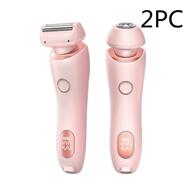 2 In 1 Hair Removal Epilator USB Rechargeable Trimmer Women Body Razor Face Leg Armpit Bikini Hand Pubic Shaver Hair Remover - AmberOcean 