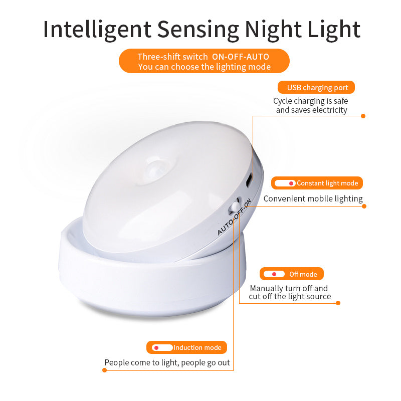 Rotating Human Body Sensor Light Corridor Garage Light Wardrobe Light Motion Sensor Night Light - AmberOcean 