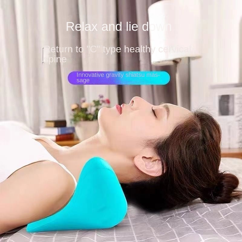 Cervical Spine Massage Pillow Gravity Acupressure Neck Massager Cervical Spine Pillow Neck Shoulder Massage Pillow Home Traction Corrector - AmberOcean 