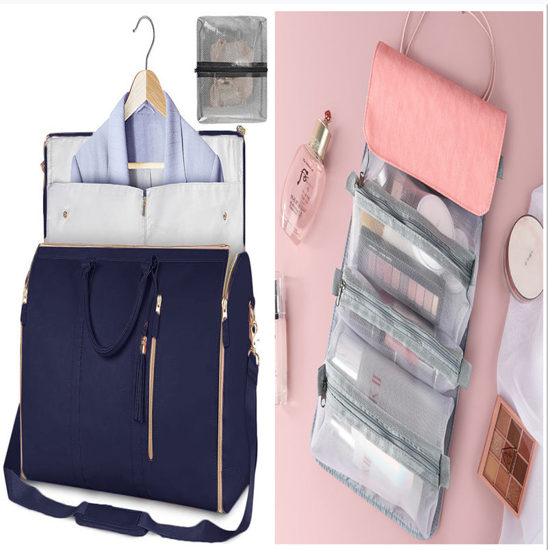 Large Capacity Travel Duffle Bag Women's Handbag Folding Suit Bag Waterproof Clothes Totes - AmberOcean 