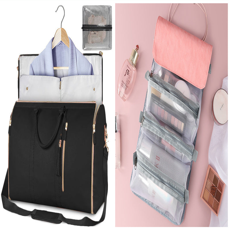 Large Capacity Travel Duffle Bag Women's Handbag Folding Suit Bag Waterproof Clothes Totes - AmberOcean 