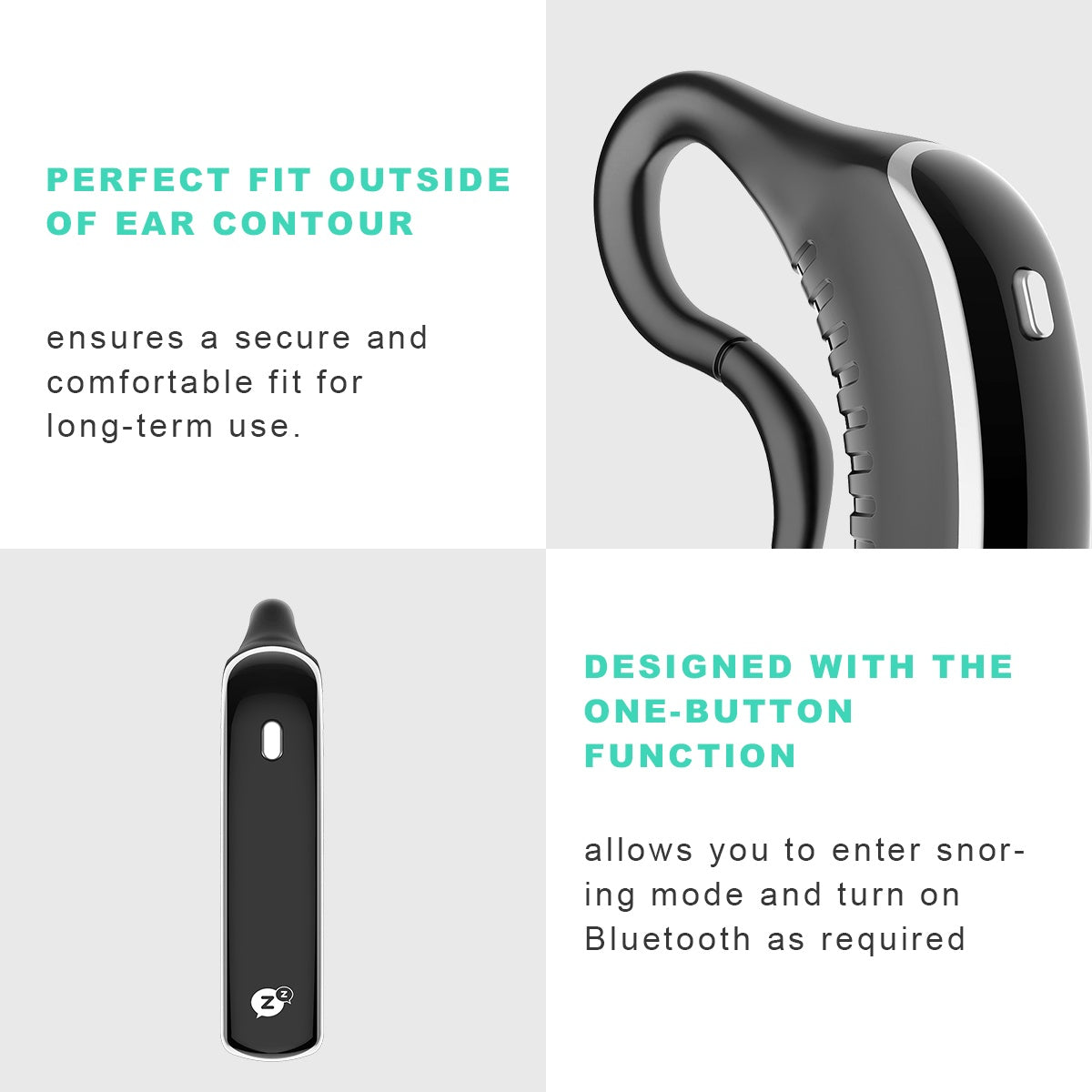 24 Hours Bluetooth Anti-snoring Device Charge Snore Earset Sleeping Aid Snoring Analyzes Sleep Datas Good Sleep - AmberOcean 