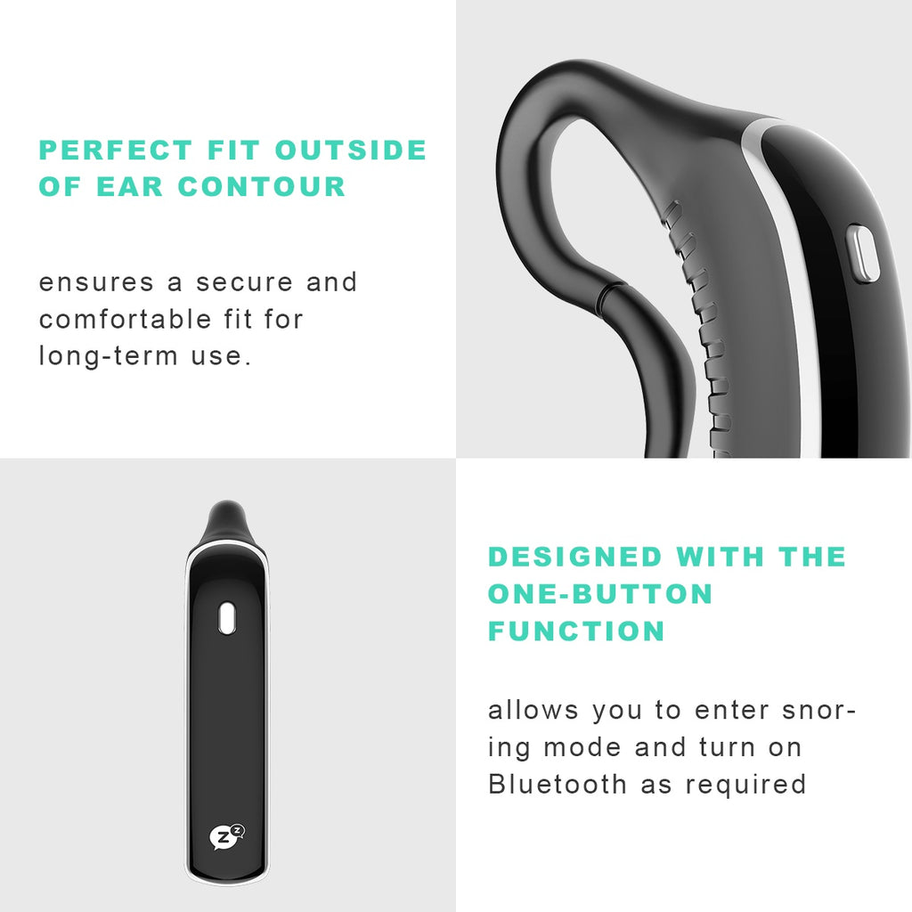 24 Hours Bluetooth Anti-snoring Device Charge Snore Earset Sleeping Aid Snoring Analyzes Sleep Datas Good Sleep - AmberOcean 