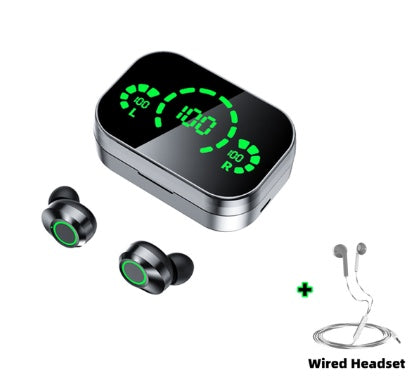 YD03 Wireless Bluetooth-compatible Headset TWS Large Screen Smart Digital Display In Ear Breathing Light - AmberOcean 