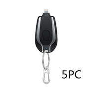 1500mAh Mini Power Emergency Pod Keychain Charger With Type-C Ultra-Compact Mini Battery Pack Fast Charging Backup Power Bank - AmberOcean 